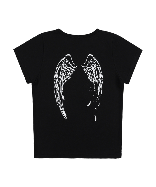 REBIRTH OF HEAVEN CROP TEE (BLACK) F25QB135