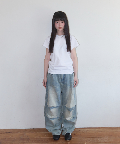 REBIRTH OF HEAVEN CROP TEE (BLUE) F25QB135