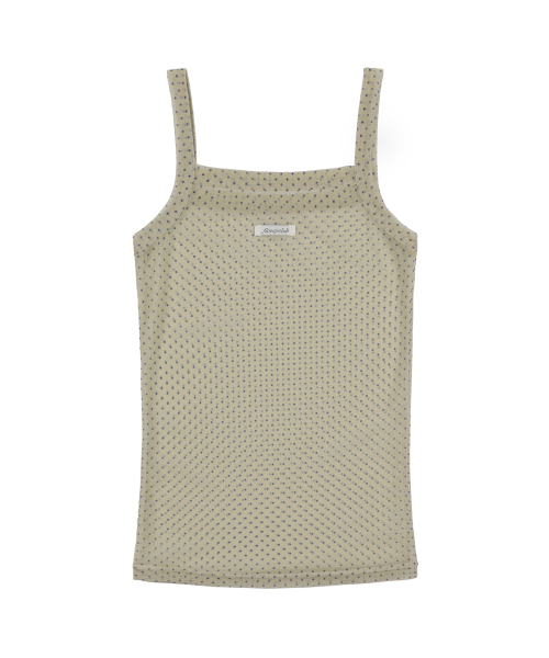 3-WAY DOT MESH LAYERED SLEEVELESS (BROWN) F25QB134