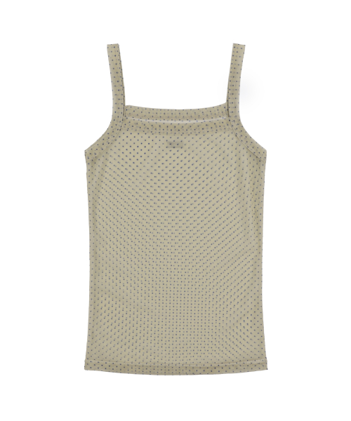 3-WAY DOT MESH LAYERED SLEEVELESS (BROWN) F25QB134