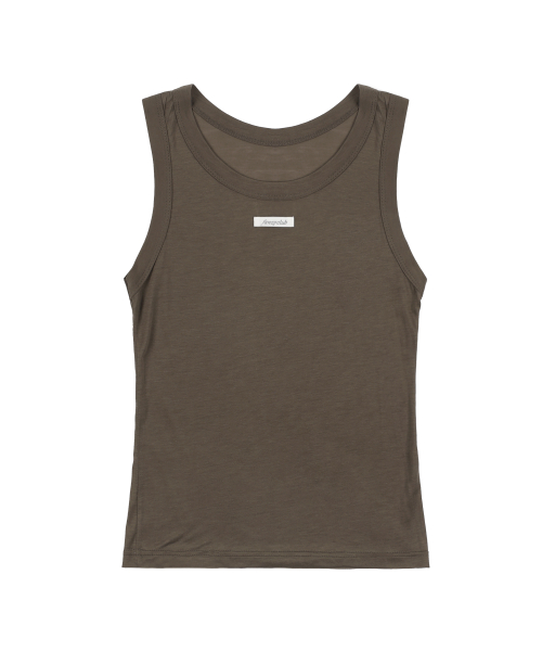 3-WAY DOT MESH LAYERED SLEEVELESS (BROWN) F25QB134
