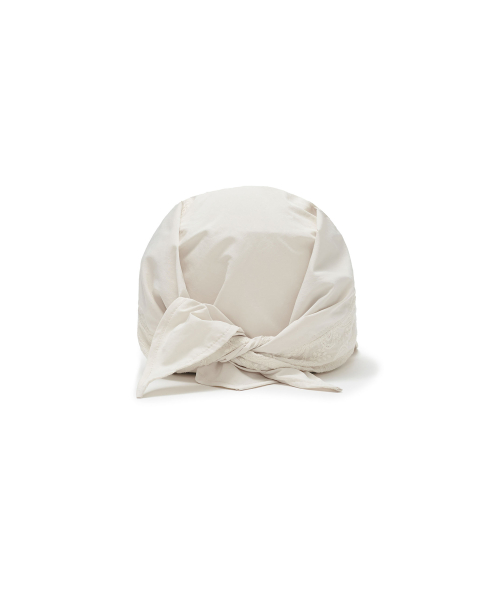 Punching Paisley Scarf Cap, IVORY