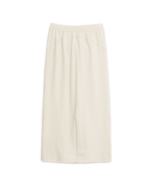 Curved Maxi Rib Skirt, IVORY