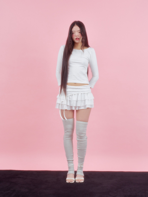 LACE GATER FRILL SKIRT [IVORY]