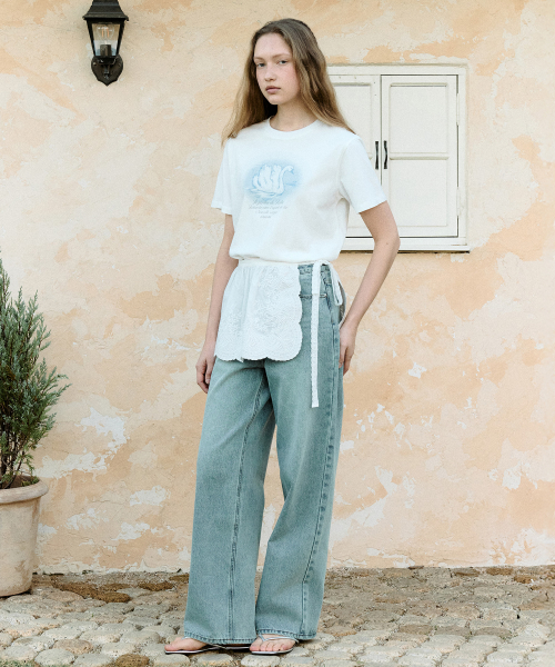 WIDE DENIM PANTS LIGHT INDIGO