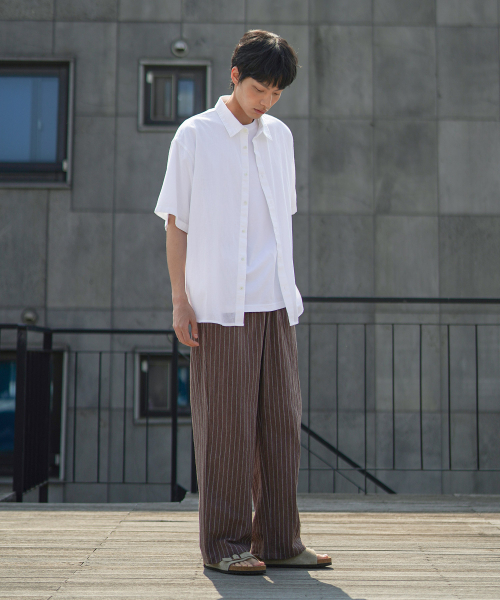 Summer Striped Wide Pants Brown MMLP2628