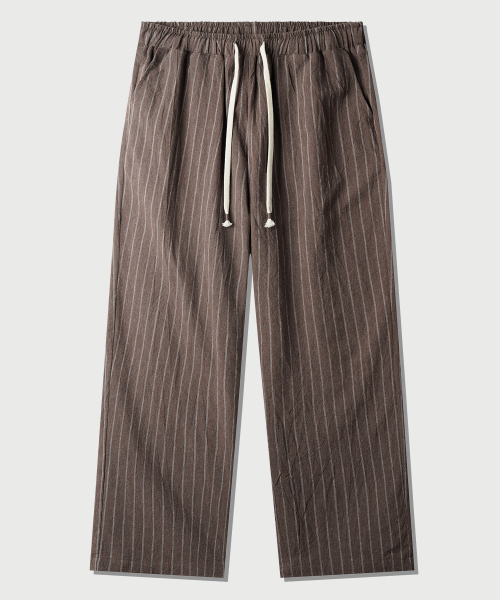 Summer Striped Wide Pants Brown MMLP2628