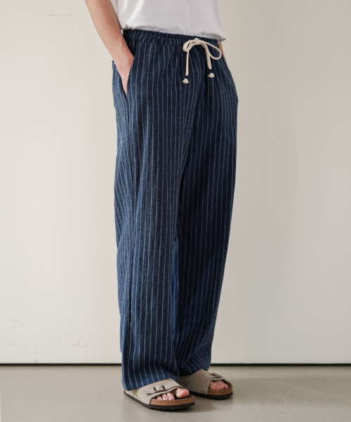 Summer Striped Wide Pants Blue MMLP2628