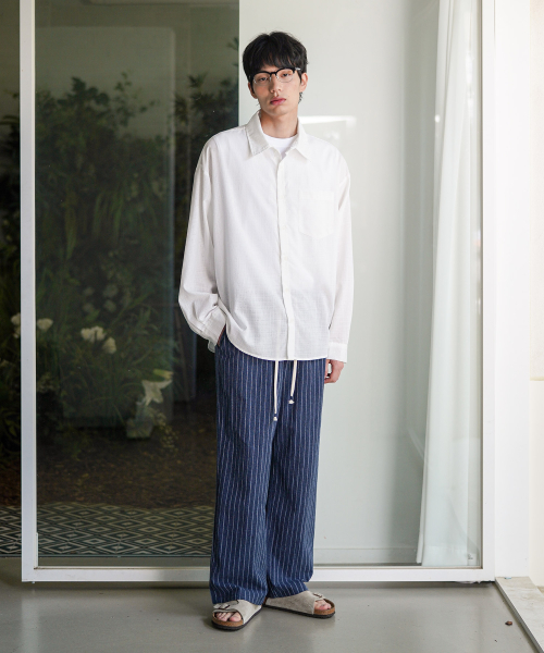 Summer Striped Wide Pants Blue MMLP2628