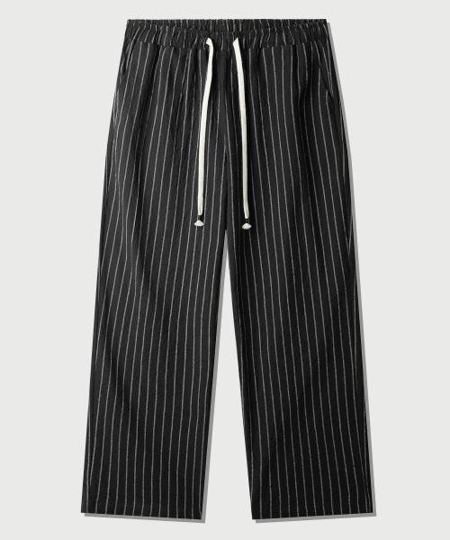 Summer Striped Wide Pants Black MMLP2628
