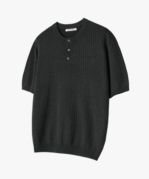 Cotton Henley Neck Washable Knit - 6 Color