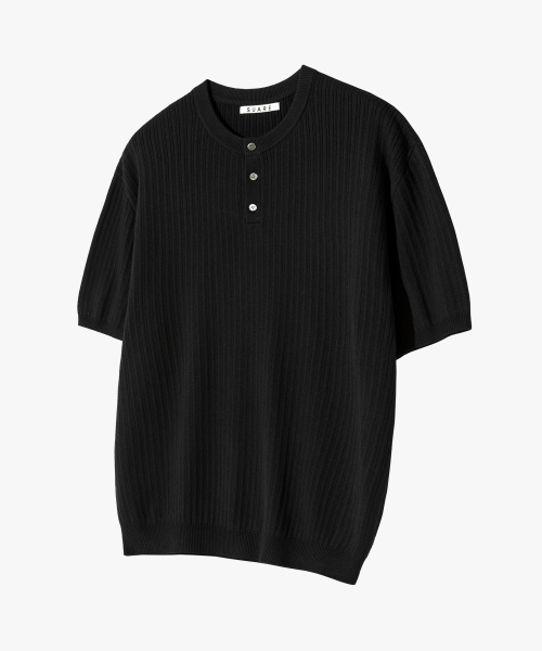 Cotton Henley Neck Washable Knit - 6 Color