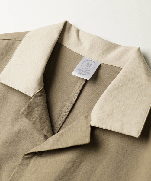 Bliss Open Collar Half Shirt KhakiBeige NSSS2633