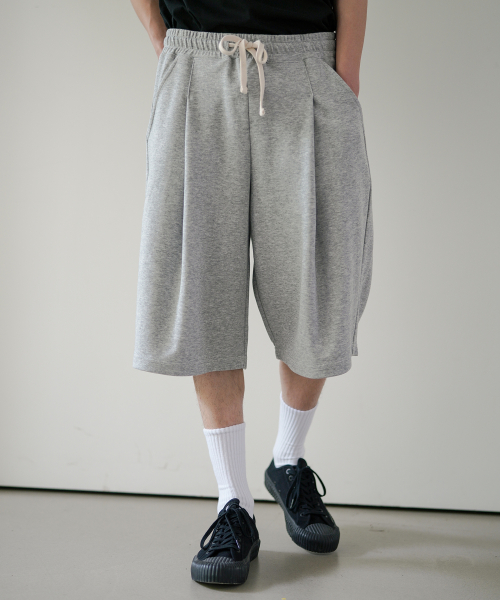 Light Deep Tuck Half Pants Gray OYSP2625