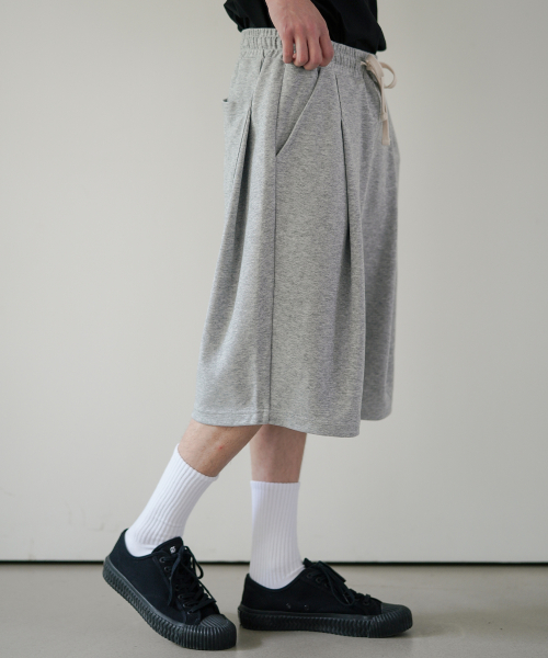 Light Deep Tuck Half Pants Gray OYSP2625