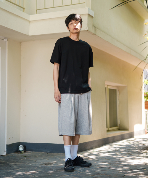 Light Deep Tuck Half Pants Gray OYSP2625