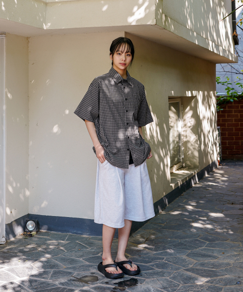 Light Deep Tuck Half Pants WhiteOatmeal OYSP2625