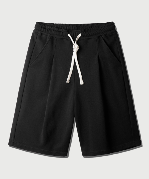Light Deep Tuck Half Pants Black OYSP2625