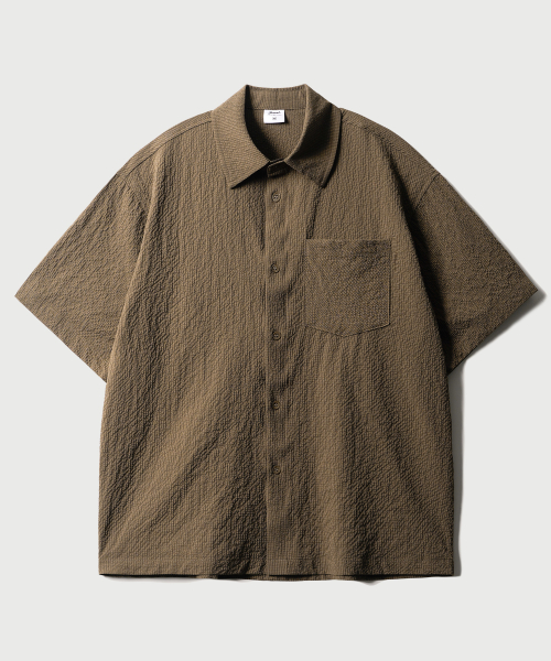 Minimal Crop Check Short Sleeved Shirt Brown KJSS2641