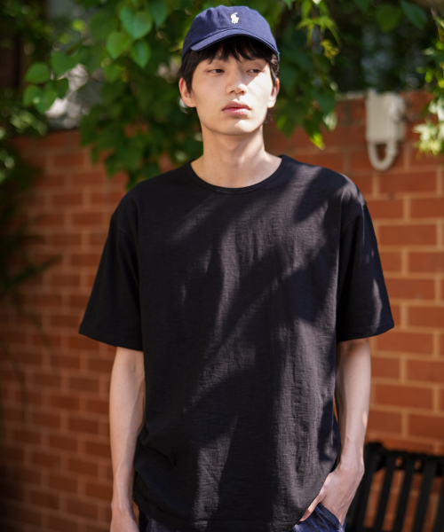 [2PACK] Slub Half U Neck Short Sleeved T Shirt OYST2636