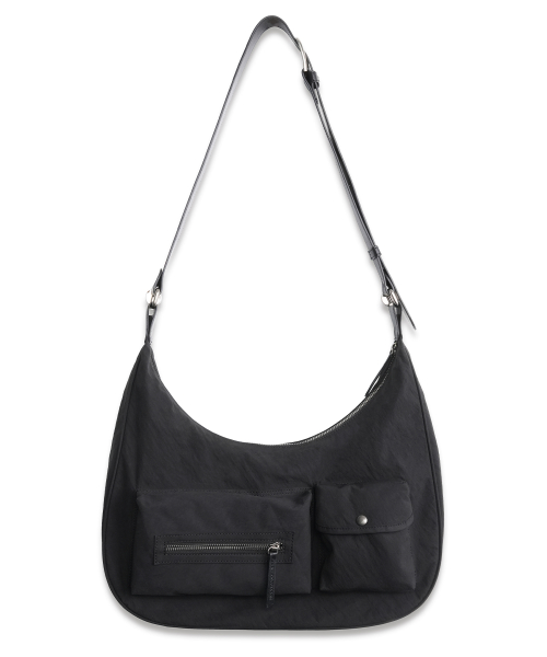Leather Mix Two Pocket Cross Bag