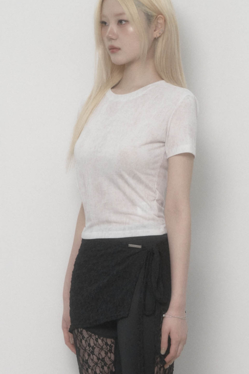 Graphic Side-hole Top (White)