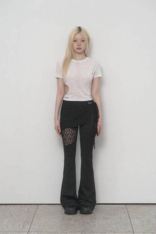 Graphic Side-hole Top (White)