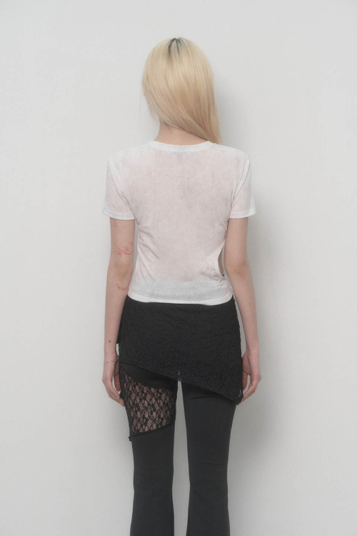 Graphic Side-hole Top (White)