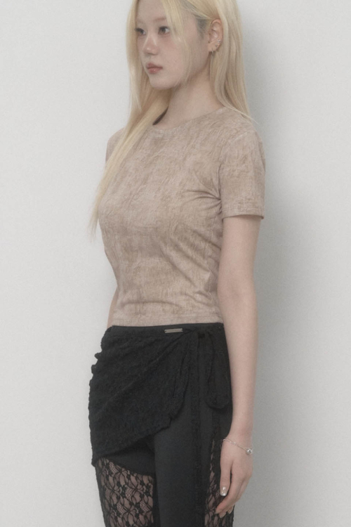 Graphic Side-hole Top (Moca mousse)