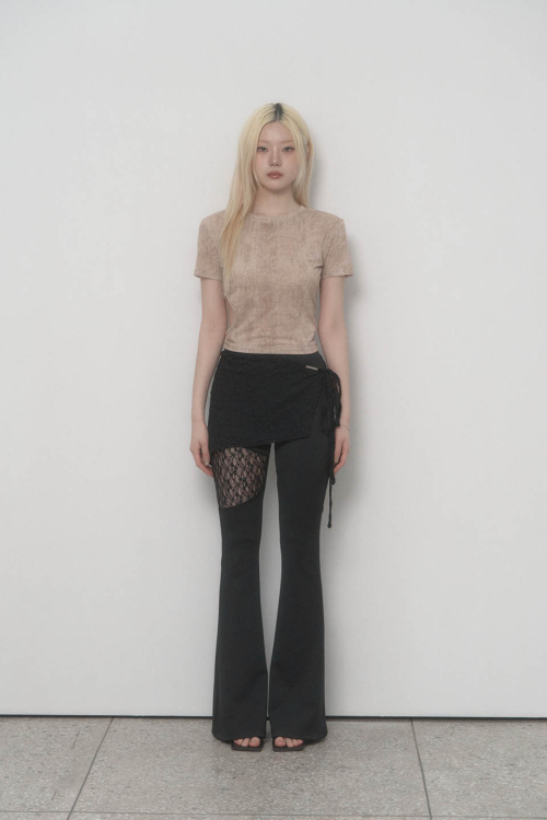 Graphic Side-hole Top (Moca mousse)