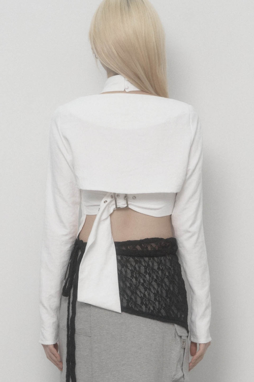 On-Off Chain Bolero Cardigan (White)