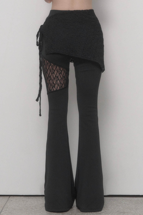 See Through Lace Lap Bootcut Pants