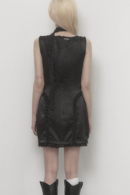 Draped Lace Dress (Black)