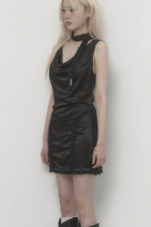 Draped Lace Dress (Black)