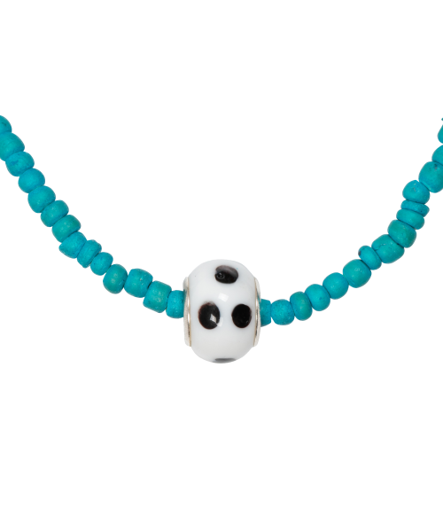 TCM dot ball necklace (blue)