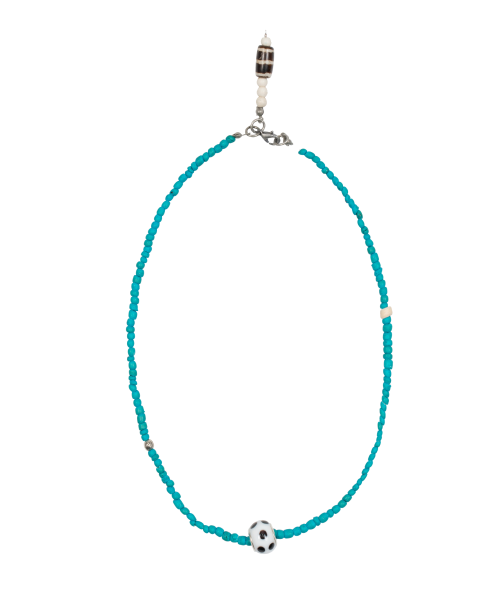 TCM dot ball necklace (blue)