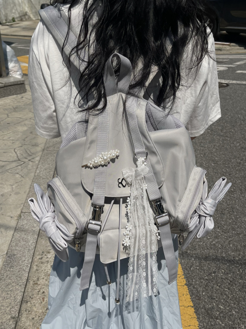 Bow Backpack (Light Grey)