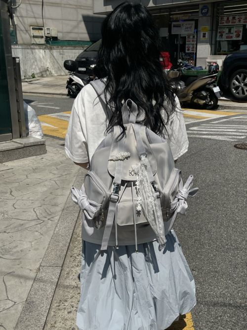 Bow Backpack (Light Grey)