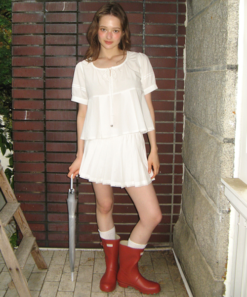 BABY PLEATED PANTSKIRT WHITE