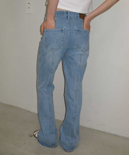 WELT POCKET BOOTSCUT DENIM PANTS MEDIUM BLUE