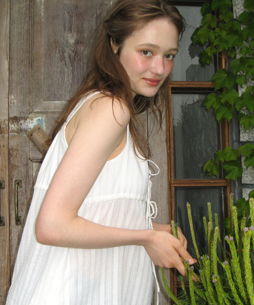 MILKY TIE SHIRRING SLEEVELESS DRESS WHITE
