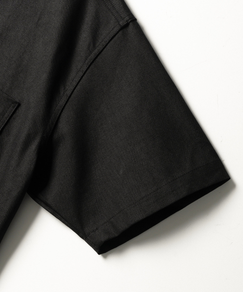 Slick BD Oxford Short Sleeved Shirt Black KJSS2638