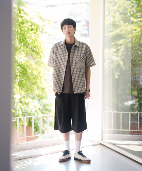 Unite Check Short Sleeved Shirt Navy HHSS2646