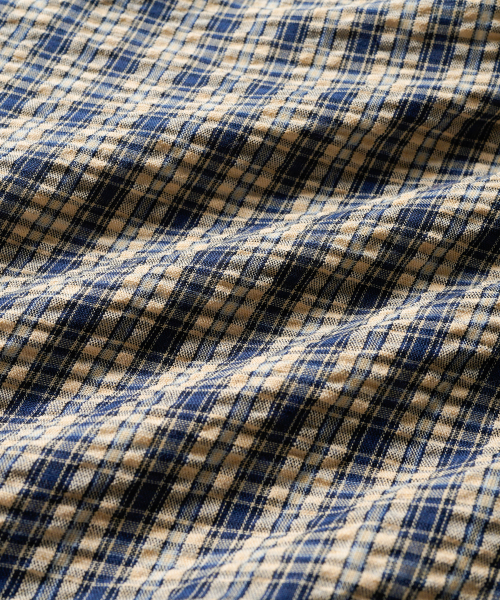 Unite Check Short Sleeved Shirt Navy HHSS2646