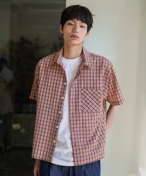 Unite Check Short Sleeved Shirt Red HHSS2646