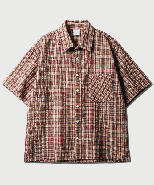 Unite Check Short Sleeved Shirt Red HHSS2646