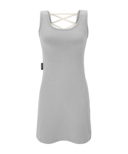 PLAIN CORSET DRESS-ASH BEIGE