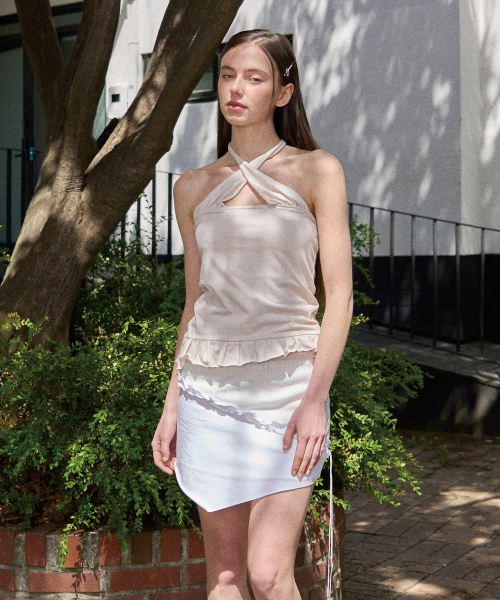 SELLY CUTTING SKIRT-IVORY