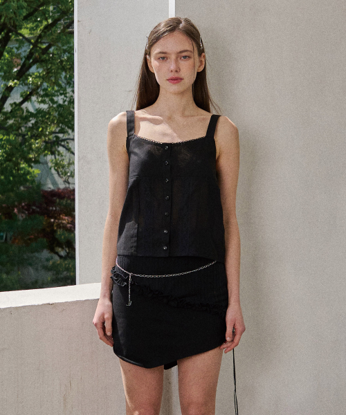 SELLY CUTTING SKIRT-BLACK
