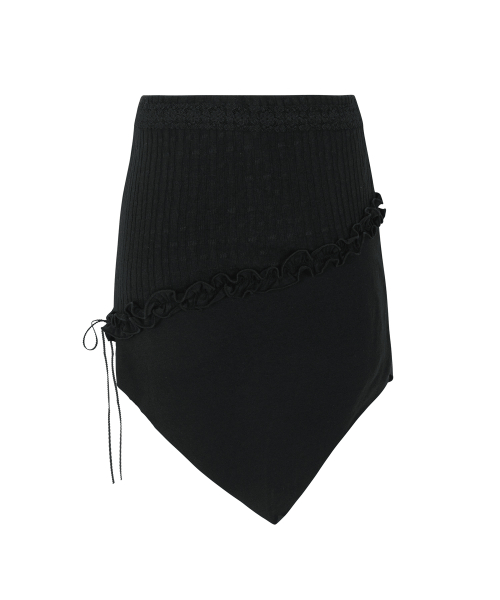 SELLY CUTTING SKIRT-BLACK
